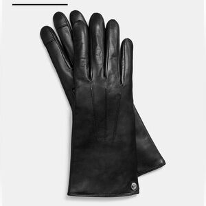 Coach Black Leather Gloves Sz 7.5